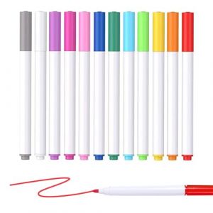 Fluorescents de Rechange, 12 Couleurs Marqueur Tableau Blanc Effacable, Feutre Ardoise Effacable Stylo Feutre Magnetique Faible Odeur, Fluorescents de Rechange pour École, Maison, Bureau (HYINGBHH, neuf)