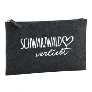 Huuraa trousse de toilette Schwarzwald verliebt Trousse de toilette cadeau en feutre anthracite 1 litre Schwarzwald verliebt Pr&eacute;sent (Hellweg Handelsbetrieb Soest, neuf)