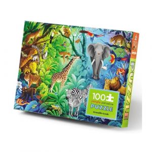 Crocodile Creek - Puzzle Holographique 100 pièces pour Enfants 5 Ans et Plus - Jeu éducatif et féérique - Images 3D colorées et Magiques pour Explorer l’Espace et l’Imaginaire (Jungle Paradise) (Rêves & Intérieurs, neuf)