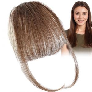 Frange à pince à cheveux naturels – Frange de cheveux humains à clipser – Extensions de frange à pince, frange à pince à cheveux naturelle, frange à pince à cheveux Remy, frange vaporeuse à clipser, p (zhaouum, neuf)