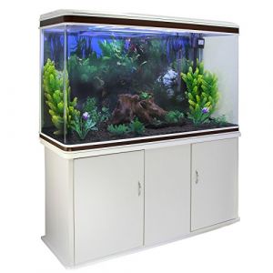 Monster Shop – Aquarium de 300 litres, Kits et Accessoires de Démarrage, Plantes, Graviers, Meuble Blanc, d’Une Dimension Totale de 143,5 cm de Haut x 120,5 cm de Large x 39 cm de Profondeur (Monster Group, neuf)