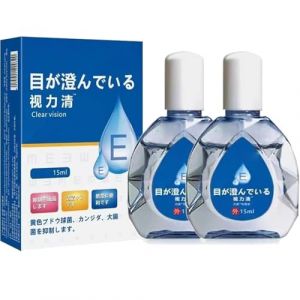 Gouttes oculaires anti-fatigue, gouttes oculaires japonaises, gouttes &eacute;claircissantes pour les yeux, soulagent la fatigue oculaire, liquide EyeCare, vision claire (2pcs) (ZHIFENG-FR, neuf)
