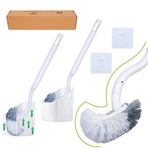 EINESIN 2Pack Brosse Toilette et Support, Brosse WC Salle de Bain et WC &agrave; Manche Long Plastique, Balayette WC avec des Poils Solides pour Le M&eacute;nage des Toilettes, Nettoyage en Profondeur (Einesin, neuf)