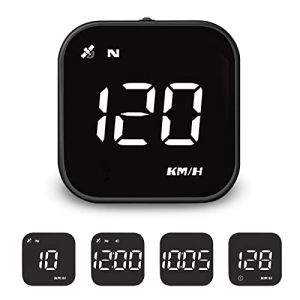 Compteur de vitesse intelligent GPS HUD de voiture Affichage KMH/MPH, &eacute;cran LCD iKiKin 2.0'' avec alerte de vitesse boussole de navigation d'avertissement de fatigue pour tous les v&eacute;hicules (8Nice, neuf)