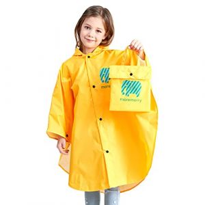 BWBIKE Poncho de Pluie pour Enfants Imperméable Cape de Pluie Pliable Vêtements de Pluie Mignon Enfants Imperméable Unisexe Léger Cartable Imperméable à Capuche Manteau de Pluie,Jaune,L (Bowen EU, neuf)