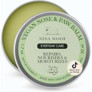Nina Woof Baume Végan pour Chiens : Baume Coussinet Chien et Baume Truffe Chien – Formule Hydratante Naturelle avec Beurre de Karité, Léchage sans Danger, Apaise Les Pattes des Chiens. (Honest Brands Shop, neuf)