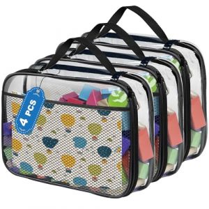 Lot de 4 PVC Sac de Rangement Jouet, Sacs &agrave; Jouets pour Enfants, avec Fermeture &eacute;clair, pour Enfants, Jouets de Bain, Puzzles, Blocs de Construction, (Noir, 30x6.6x23cm) (homful, neuf)