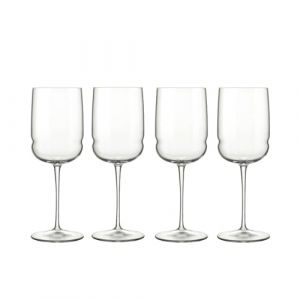 Luigi Bormioli Grandioso | Lot de 4 verres à vin Sauvignon/Riesling 354,4 g | Tige renforcée en titane | En cristal SON-hyx | Verre à vin blanc au design sinueux | Passe au lave-vaisselle | Fabriqué (WEBSTER IT, neuf)