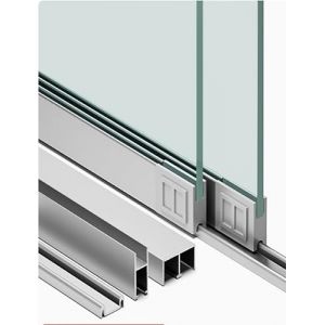 G&eacute;n&eacute;rique Vitrine de 5 mm en Forme de Montagne, Double Rail Coulissant, Porte coulissante en Verre, Rail en Trois Parties, vitrine, Rail Coulissant, Porte coulissante(190cm) (jiashanglianhua, neuf)