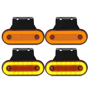 joonnair 4 Feux De Gabarit Pour Remorque, Ovale Feux De Position Lat&eacute;Raux Led, 12v 24v Feux De Position Lat&eacute;Raux Arri&egrave;Re Pour Remorque Caravane Voiture Camion Orange Jaune (joonnair, neuf)
