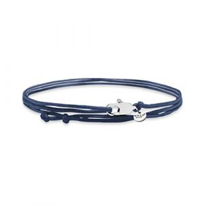 Nato Cuff - Bracelet Wrap double tour Nylon - Fait Main en France - Ajustable- Bijou Homme ou Femme (Bleu) (Nato Cuff, neuf)
