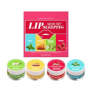 Pruojhw Soin hydratant pour les lèvres - 4 pièces - Soin hydratant non collant - Avec pinceau - Baume à lèvres hydratant - Pour adolescents, Noël, soins quotidiens - Pour femmes et filles (xuaesiy, neuf)