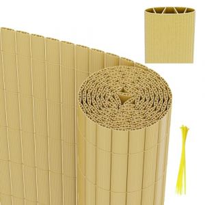 Vigevee Canisse en PVC, 160 x 800 cm, Brise Vue en PVC Renforcement en 3 Poids, Cl&ocirc;ture Jardin, R&eacute;sistant aux intemp&eacute;ries, Intimit&eacute; pour Jardin, Balcon, Piscine, terrasse, Bambou (tourly-sure, neuf)