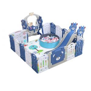 Reenborn Parc Bebe Modulable, Grand Parc Bebe avec Tapis, Parc Bebe Pliable pour Nourrissons Intérieur Extérieur, Centre d'activités pour Enfants Aire de Jeux avec Éponge Anti-collision (C 18+2) (huangzhongguig, neuf)