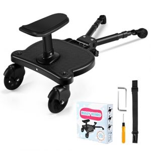 Planche Poussette Universelle,FNRIDS Skate Poussette Universelle, Portable Kiddy Boards,avec Sangle de Suspension,Rotation à 360,Planches à Roulettes pour bébé pour Enfants de 2 à 6 Ans (25kg) (noir) (SHINING UNIVERSE Limited, neuf)