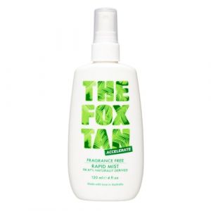 The Fox Tan - Fragrance Free Rapid Tanning Mist - accélérateur de bronzage sans parfum ni agent autobronzant, spray bronzant visage et corps, pour soleil et solarium, 120 ml (PURISH – your beauty dealer, neuf)