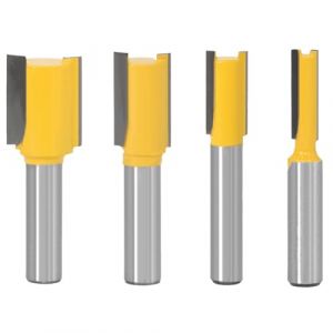 Treki 4pcs Fraises à Rainurer Droites 8mm Fraise à Defonceuse Carbide Routeur de Fraise à Bois Mèches de Routeur Droites Longues Queue Fraises Droite (Treki, neuf)