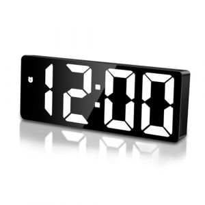 Sarsumir Réveil Numérique LED, Reveil Matin Numerique avec Temps Date Température Somnoler Luminosité réglable Horloge Digitale Enfant pour Maison Bureau Voyage, Blanc (LauraGood, neuf)