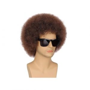 Hair Toppers Femme Perruques synthétiques afro rock des années 70 en 4 couleurs - Cheveux synthétiques bouclés, design élégant, parfait for le cosplay d'Halloween for hommes/femmes(Brown) (xiaoxiwenuk, neuf)