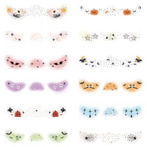 Autocollants de Maquillage Halloween - 12 Autocollants Cartoon Taches de Rousseur Halloween | Accessoire D&eacute;guisement Effrayant Fournitures F&ecirc;te D&eacute;corations &Eacute;v&eacute;nement Costume Halloween (dxuilra, neuf)