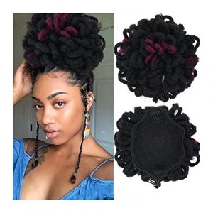 Chignon synthétique bouclé cordon queue de cheval extensible brosse à cheveux pince chignon tresse for les femmes noires Chignon Postiche Cheveux (xuanxuankk, neuf)