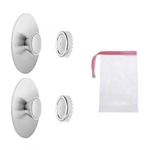 NIYATA 2Pcs Porte Savon Aimant&eacute;,Porte Savon Magnetique Acier Inoxydable,Apportez Un Filet moussant,Pas Besoin de Percer des Trous,Convient pour La Cuisine et La Salle de Bain (ChongQingYiXiShangKeJi, neuf)