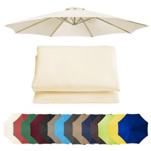 Auvent De Rechange Pour Parasol 3.0m/3.50m, 6 Baleines/8 Baleines Toile De Rechange Pour Parasol Déporté, Dessus De Parapluie De Remplacement Pour Parasol De Jardin Terrasse Plage(White,300CM/8 RIBS) (Lzb ymx, neuf)