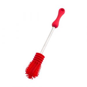 COLLBATH Brosse à Biberon Silicone et Acier Inoxydable Brosse Nettoyante Flexible avec Manche Ergonomique et Tête Amovible pour Nettoyage Bouteilles et Biberons Rouge (JianLui, neuf)