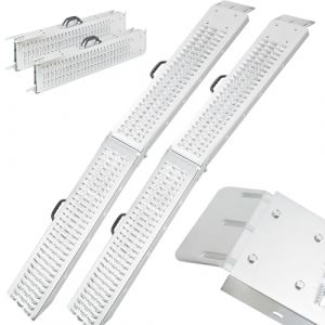 Arebos 2 x Plateforme d'accès 400 kg | Plateforme de Chargement Pliable | Acier galvanisé 180x22,5x4,5 cm | Plateforme de Chargement avec poignée | Rails d'accès Moto ATV Quad Voiture (AREBOS, neuf)