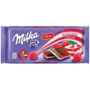 Milka Lot de 22 barres de chocolat crème framboise 100 g (SmartEU, neuf)