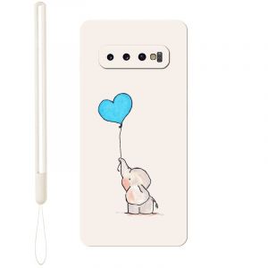 KARTXITAI Coque Compatible avec Samsung Galaxy S10 Plus,avec &Eacute;l&eacute;phant,Ballon,Amour Motif Coeur d'amour Mignon Housse &Eacute;tui de Antichoc en Gel TPU Souple Cover Protection Case-Blanc (KARTXITAI, neuf)