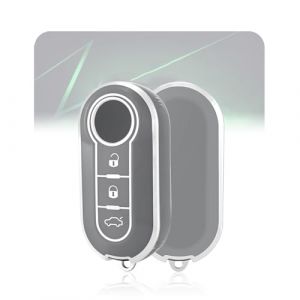 LELNOOS Coque Cl&eacute; Voiture, Silicone &Eacute;tui Cle Etui Clef Protecteur Cache Cles pour Fiat 500 500l 500c 500x Panda Punto Bravo Ducato Doblo Abarth Tipo Idea Linea Scudo Lancia Ypsilon Y Musa Delta (LELNOOS, neuf)