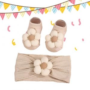 Bandeaux Pour &ndash; Tissu En Coton | Bandeau De Bapt&ecirc;me Pour | Bandes De Cheveux Douces &Agrave; Fleurs | Ensemble D'accessoires Cheveux, Chaussettes Filles, S&eacute;ance Photo, Bapt&ecirc;me, (lanwemie, neuf)