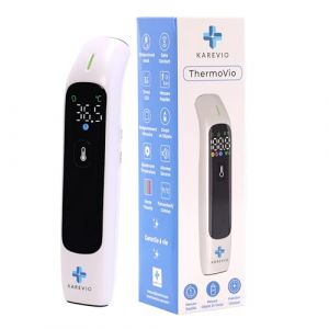Karevio Thermom&egrave;tre Frontal B&eacute;b&eacute;, Enfant & Adulte &ndash; Thermom&egrave;tre M&eacute;dical Infrarouge Sans Contact, Pr&eacute;cis et Rapide &ndash; Accessoire B&eacute;b&eacute; Naissance Indispensable + Guide Sant&eacute; Offert &ndash; Marque Fran&ccedil;aise (Altura Care, neuf)