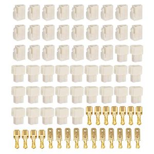HUAZIZ 150 Pcs Connecteur Electrique 6.3 mm Pas 2 Broches Mâle Femelle Terminal Plug, 6.3mm Connecteur de Fil Électrique, Sertir Cosse Assortiment kit pour Moto, Vélo, Voiture, Bateau (HUAYUE-EU, neuf)