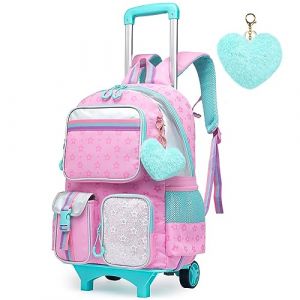 HTgroce Cartable a Roulette Fille Primaire, Sac Dos roulettes pour Filles, Sac a Roulette Fille pour Primaire Scolaire, Voyage, cartable a roulette fille ce2 (Lldaily EUR, neuf)