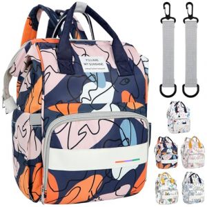 LEcylankEr Sac à Dos à Langer Grande Capacité Sac a Langer a Dos pour Bébé en Oxford Sac à Langer à Dos avec Sac Isotherme (Noir - coloré) (Timertick, neuf)
