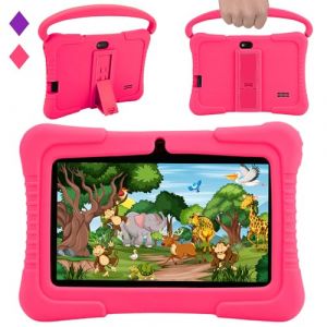 Veidoo Tablette Enfants 7 Pouces avec WiFi, 2Go RAM 32Go ROM, &Eacute;cran Tactile, Application Pr&eacute;install&eacute;e avec Contr&ocirc;le Parental, Jeux, Kid-Proof &Eacute;tui (Rose) (Chaoxin-EU, neuf)