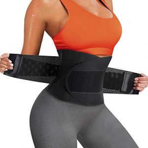Bingrong Ceinture de Sudation Femme Corset Minceur Ventre Plat Sweat Ceinture Abdominale Soutien du Dos Reglable Serre Taille(Noir, Medium) (Bingrong Xiao, neuf)