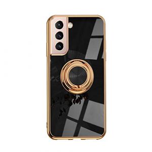 VooDirop Coque de Protection pour Samsung Galaxy S21 Plus, t&eacute;l&eacute;phone Portable en Silicone TPU avec Anneau de Support &agrave; 360&deg; - Support magn&eacute;tique pour Voiture, Protection Antichoc (VooDirop, neuf)