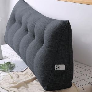 Coussin Compensé Triangulaire, Oreiller De Lecture Tête De Lit, Dossier De Tête De Lit Amovible, Coussin Lombaire En Coin, Support De Positionnement,Coussin Triangulaire,160*50*20 cm-Diva gris (Hechheu, neuf)