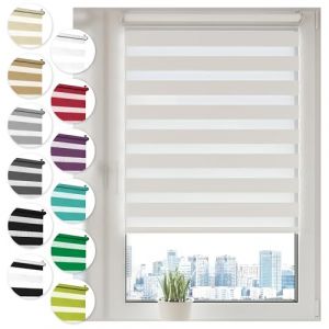 Sonello Store Enrouleur Jour Nuit Klemmfix sans perçage 50cm x 100cm Blanc, Facile à Installer avec Clips pour Fenêtre ou Porte, Stores Zébrés de Protection Solaire,Store Enrouleur en Tissu Double (GardenFlora - Home & Garden, neuf)