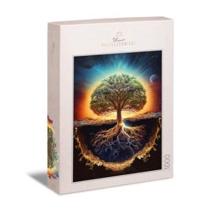 Ulmer Puzzleschmiede - Puzzle de 1000 pi&egrave;ces &laquo; Yggdrasil &raquo; - Motif de puzzle sophistiqu&eacute; et merveilleusement mis en sc&egrave;ne - L'arbre du monde entre les mondes sup&eacute;rieurs, terrestres et souterrains - (Ulmer Puzzleschmiede, neuf)