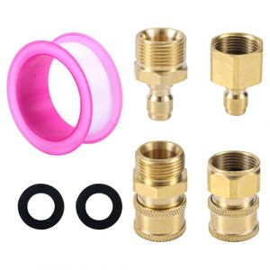 Gosknor 4pcs Adaptateur de Nettoyeur Haute Pression M22-14mm vers 0,64cm, Connexion et D&eacute;connexion Rapides pour Tuyau de Pompe Nettoyeur Haute Pression 5000 PSI (Beisong, neuf)