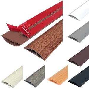 Protection de c&acirc;ble au sol, couverture de c&acirc;ble PVC flexible et d&eacute;coupable, couverture de c&acirc;ble auto-adh&eacute;sive au sol, canal de c&acirc;ble au sol, prot&egrave;ge les c&acirc;bles et emp&ecirc;che les risques de chute, 50 mm (iglood, neuf)