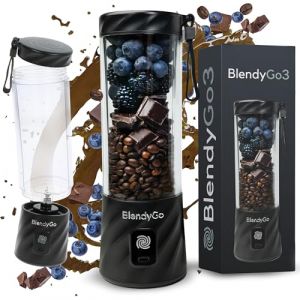 Blender portable BlendyGo3, Mixeur portable, Blender Smoothie rechargeable USB, Mixeur Smoothie puissant sans fil, Mini Blender pour smoothies et jus, sans BPA (Noir) (BlendyGo, neuf)