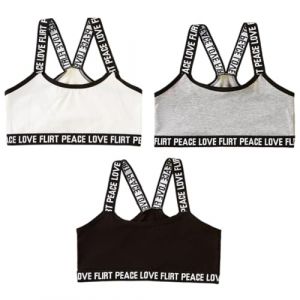 IKOPFLN Lot de 3 Soutien-Gorge d'entraînement sans Couture pour Filles Brassières Soutiens-Gorge Fille en Coton, Brassière Fille de Sport (IKOPFLN, neuf)
