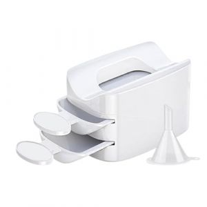 Plateau de poudre de trempage &ndash; R&eacute;cipient professionnel pour poudre de trempage pour manucure, support de poudre de trempage facile &agrave; nettoyer | Plateau portable &agrave; double couche, plateau de trempage (ruixjz, neuf)