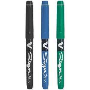PILOT V Sign Pen – Lot de 3 marqueurs à pointe fine – Pointe de 2 mm – Largeur de trait de 0,6 mm – Lot de 3 – Noir, Bleu et Vert (PAPETERIE DU COLLEGE, neuf)