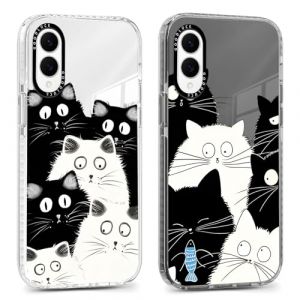 Xylota 2 Pi&egrave;ces Coque pour Samung Galaxy S25 Edge 5G 6,7", Transparente Mignon &Eacute;tui avec Anim&eacute; Motif Chat, Ultra Mince TPU Souple Silicone Housse Antichoc Protection Case Cover pour Samung S25 Edge (AMCREST HOLDINGS, neuf)